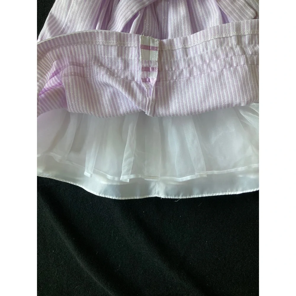 Bonnie Jean Girls Lavender White Striped Metallic Party Dress Size 5 R34423-DV